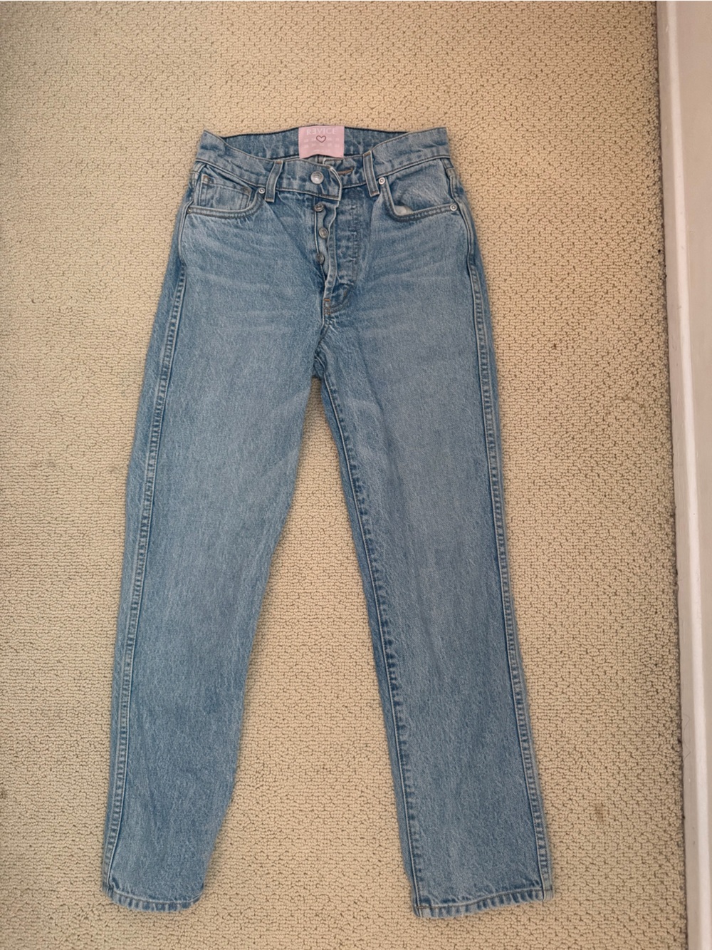 REVICE Light Blue High-Rise Straight Jeans